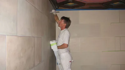 Hand painted Faux stone block - Point Loma, CA